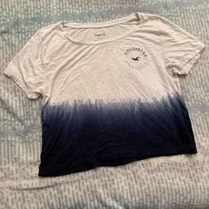 Hollister Off-White Graphic Crop Tee Shirt Medium M